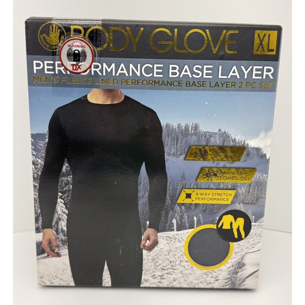 BODY GLOVE Performance 2 PC BASE LAYER SET Mens XL NEW Wool Fleece Lined
